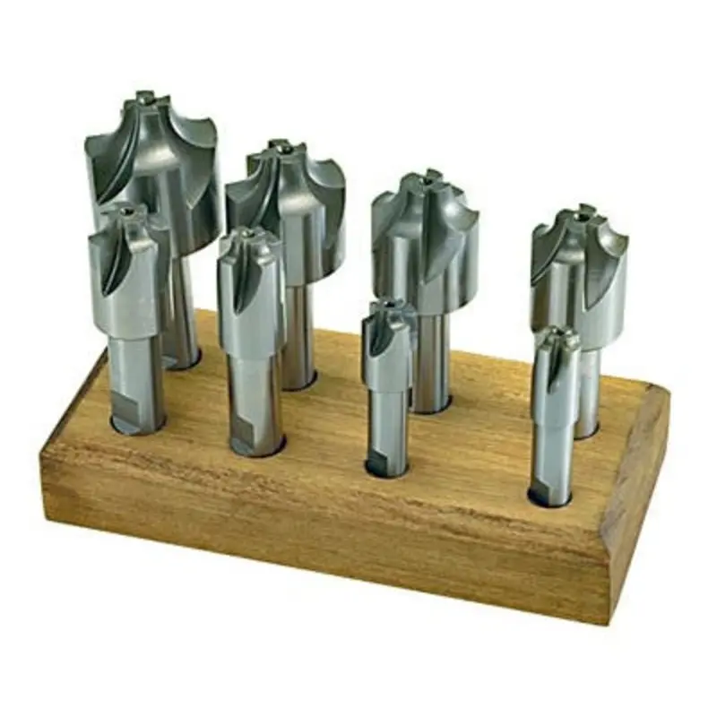 Interstate 8 Piece HSS Corner Rounding End Mill Set