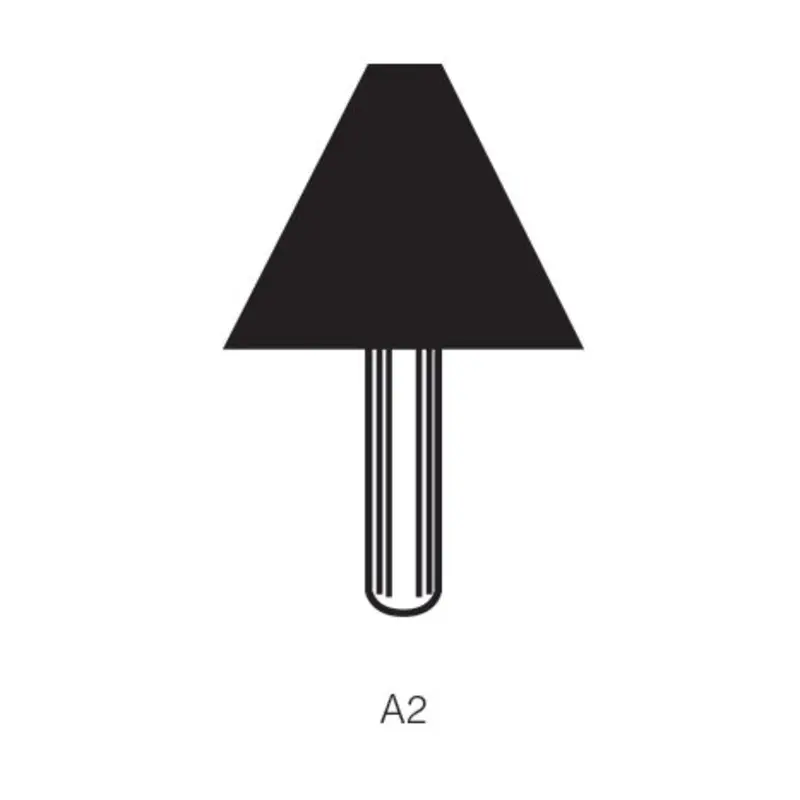 Select A2 A46 Hard 1/4 inch Shank Industrial Rubber Mounted Wheel - Cone