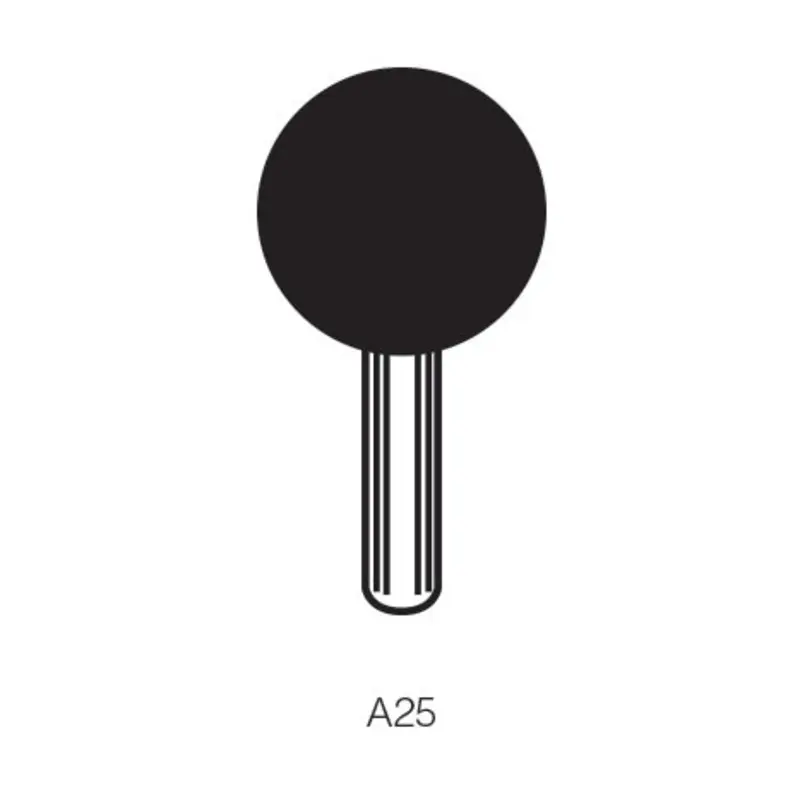 Select A25 A80 Regular 1/4 inch Shank Industrial Rubber Mounted Wheel - Ball