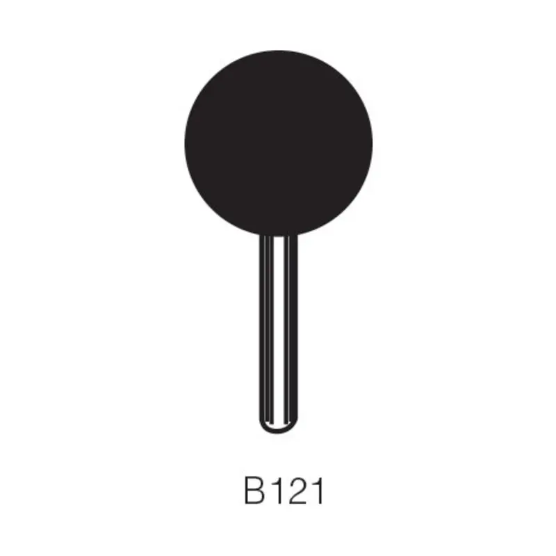 Select B121 A80 Regular 1/8 inch Shank Industrial Rubber Mounted Wheel - Ball