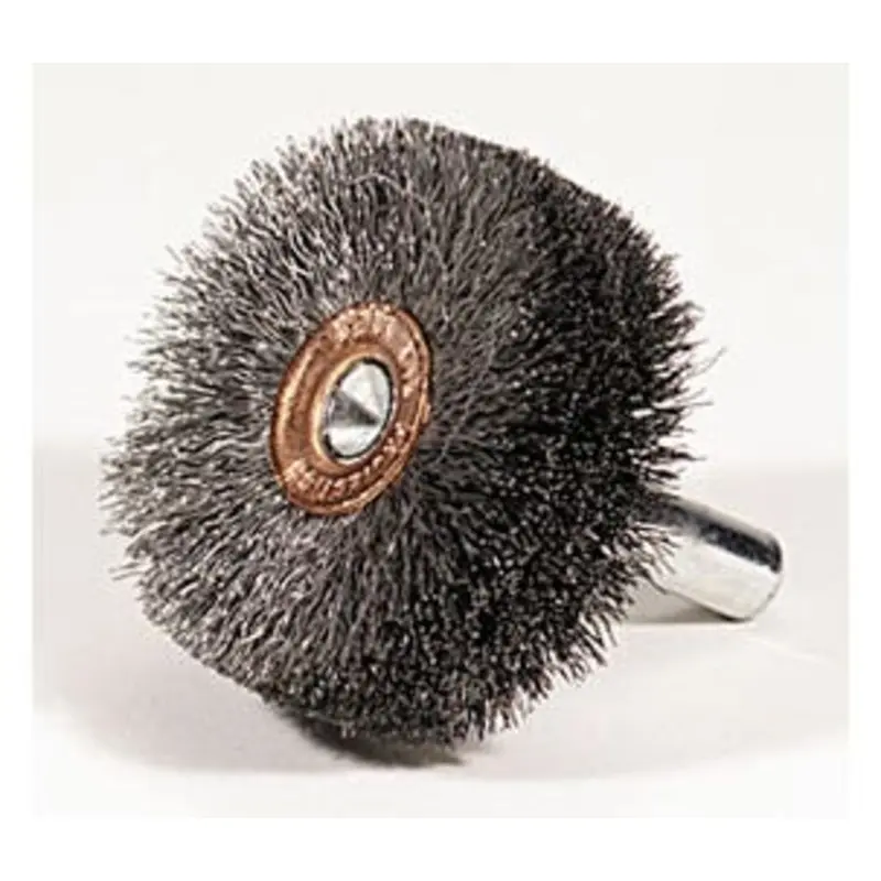 Weiler 1-1/2 x 0.006 x 1/4in Wide Face Stem Mounted Crimped Wire Wheel Brush