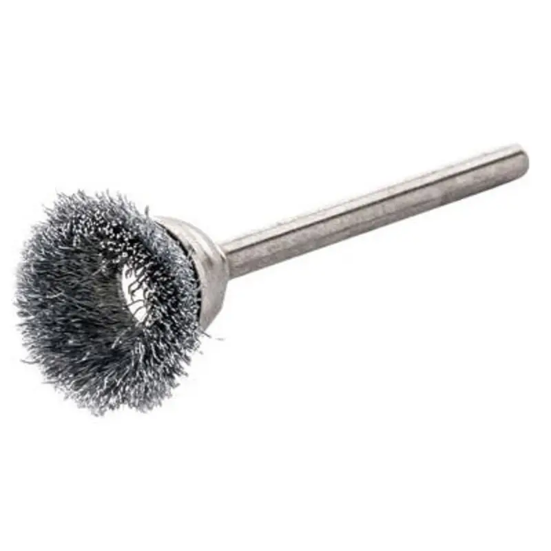 Lessmann 15 x 0.1 x 3mm Shank Stainless Steel Wire Miniature Cup Brush