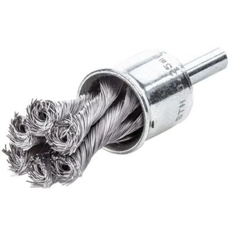 Lessmann 19 x 0.5 x 6mm Shank Steel Wire Knotted End Brush