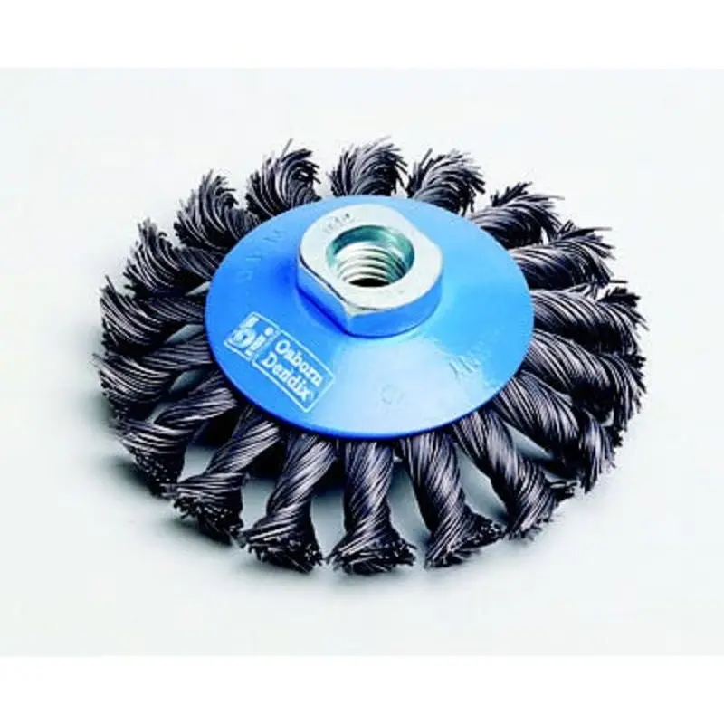 Osborn International 100 x 0.5mm Steel Knotted Wire Bevel Brush M10x1.5 Thread