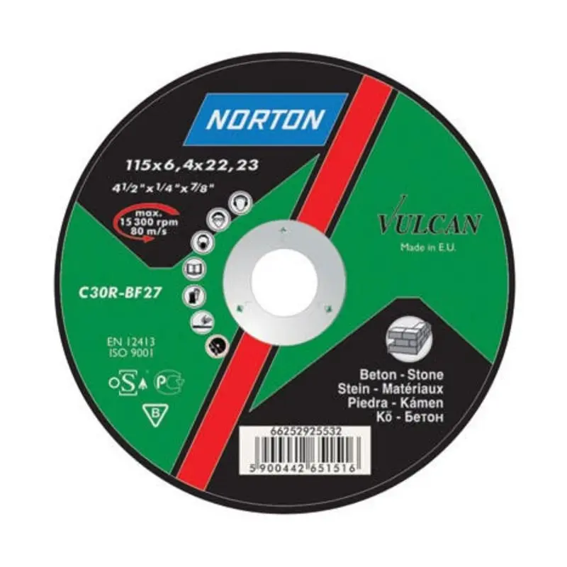 Norton 180 x 6.4 x 22.23mm 30 Grit Silicon Carbide Grinding Disc Type 27