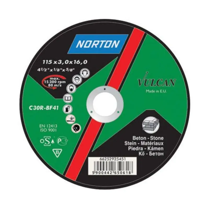 Norton 230 x 3.2 x 22.23mm 30 Grit Silicon Carbide Cut-Off Disc Type 42