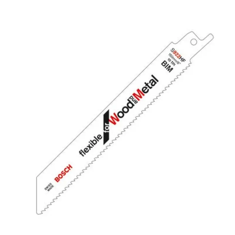 Bosch S1122HF 225mm Flexible Sabre Saw Blades for Wood and Metal - Pack of 5