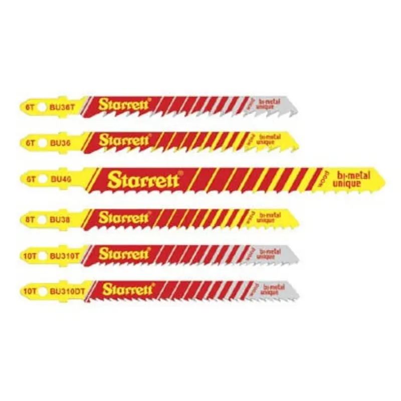Starrett 4 x 3/8in 6TPI Straight/Curved Jig Saw Blade - Pack of 5