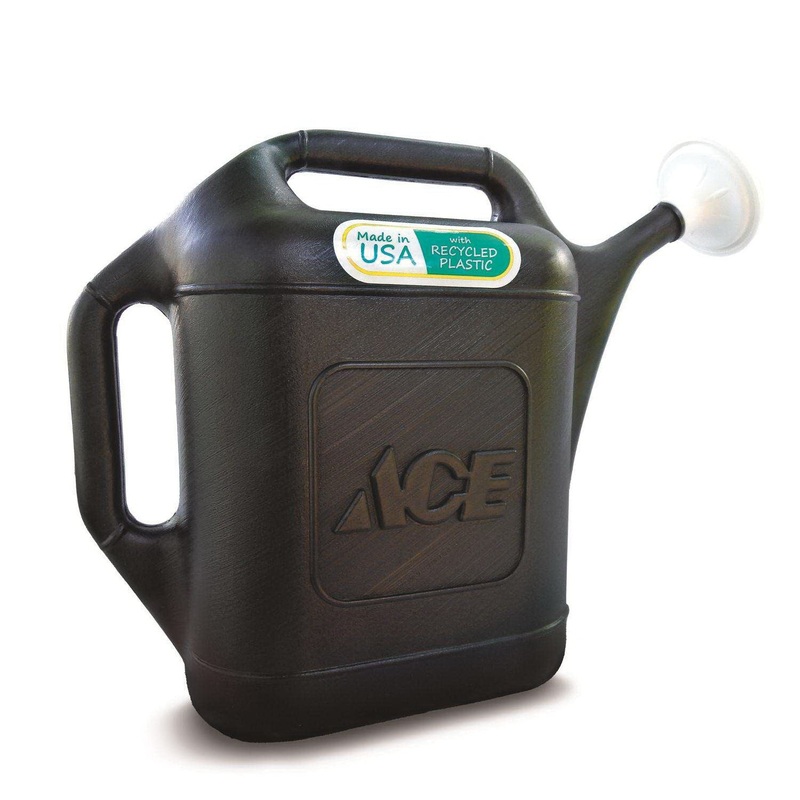 ACE 63285 Watering Can, Mid-Century Design, 2 gal Capacity, HDPE, Black