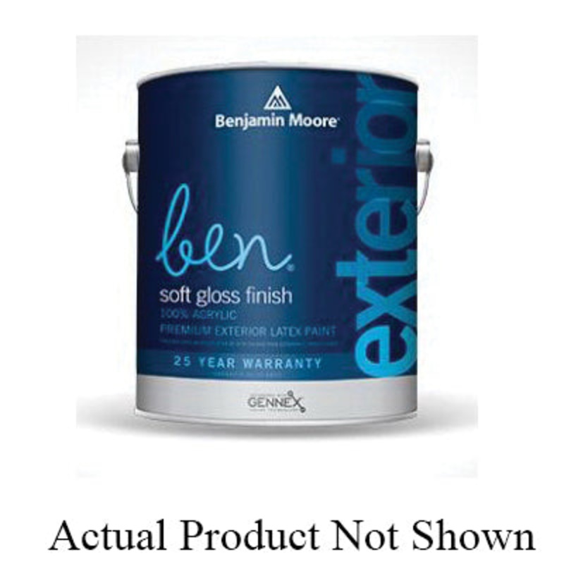 Benjamin Moore Ben 05411X-005 Exterior Paint, Exterior, Tint Base, White, Flat, 350 to 475 sq-ft Coverage Area, 5 gal