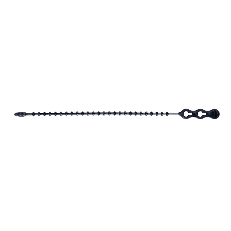 GB 45-8BEADBK Beaded Cable Tie, 1/4 to 2 in Dia Bundle, 70 lb Tensile Strength, 8 in L, 1/4 in W, Plastic