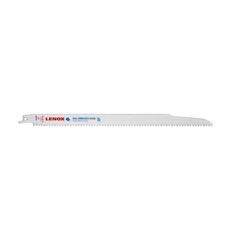 LENOX 20585156R Reciprocating Saw Blade, 12 in L, 3/4 in W, Constant Pitch Teeth, 6 TPI, Bi-Metal Blade