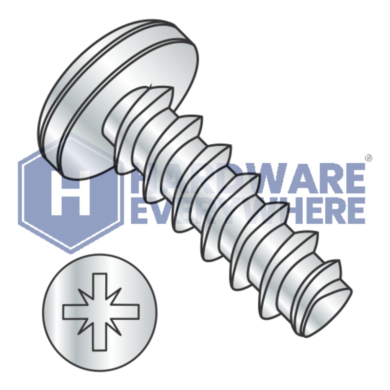 M5 X 20 Thread Forming Screws / Pozi / Pan Head / Steel / Zinc / Plastite (Blunt Tip) Alternate 48-2